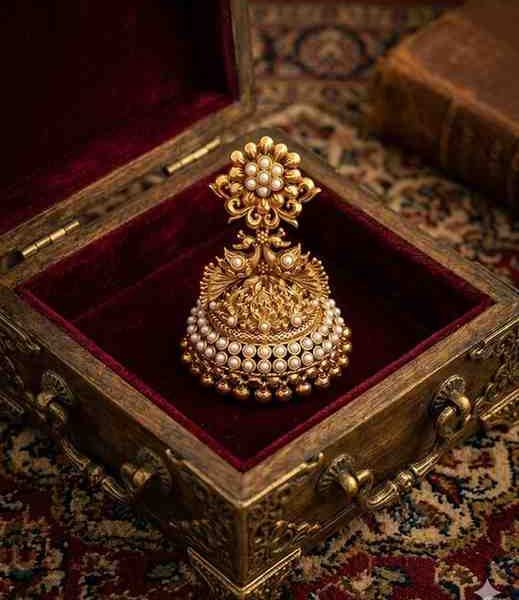 Pearl Peacock Jhumka