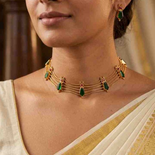 Goldlookalike Nagapadam Choker Set