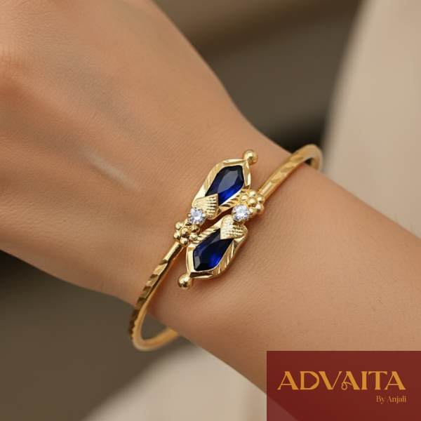 Premium Blue Stone Nagapadam Kada Bangle