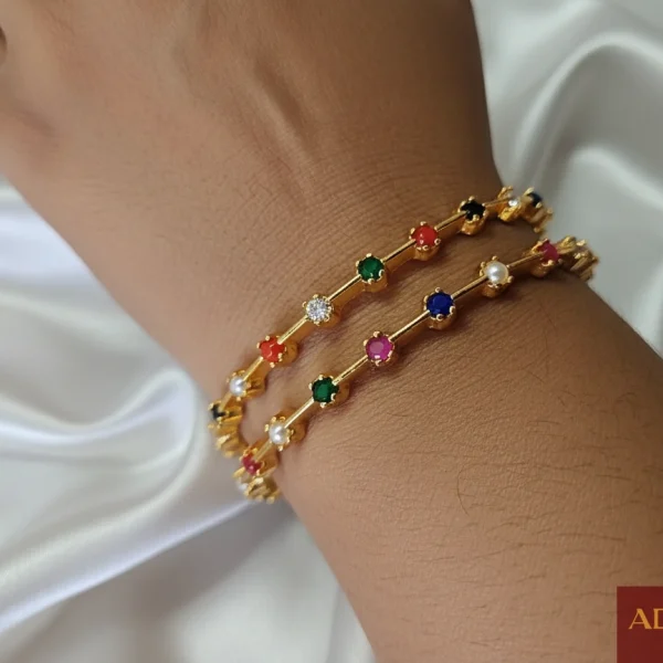 Traditional Navaratna Bangles (Pair)