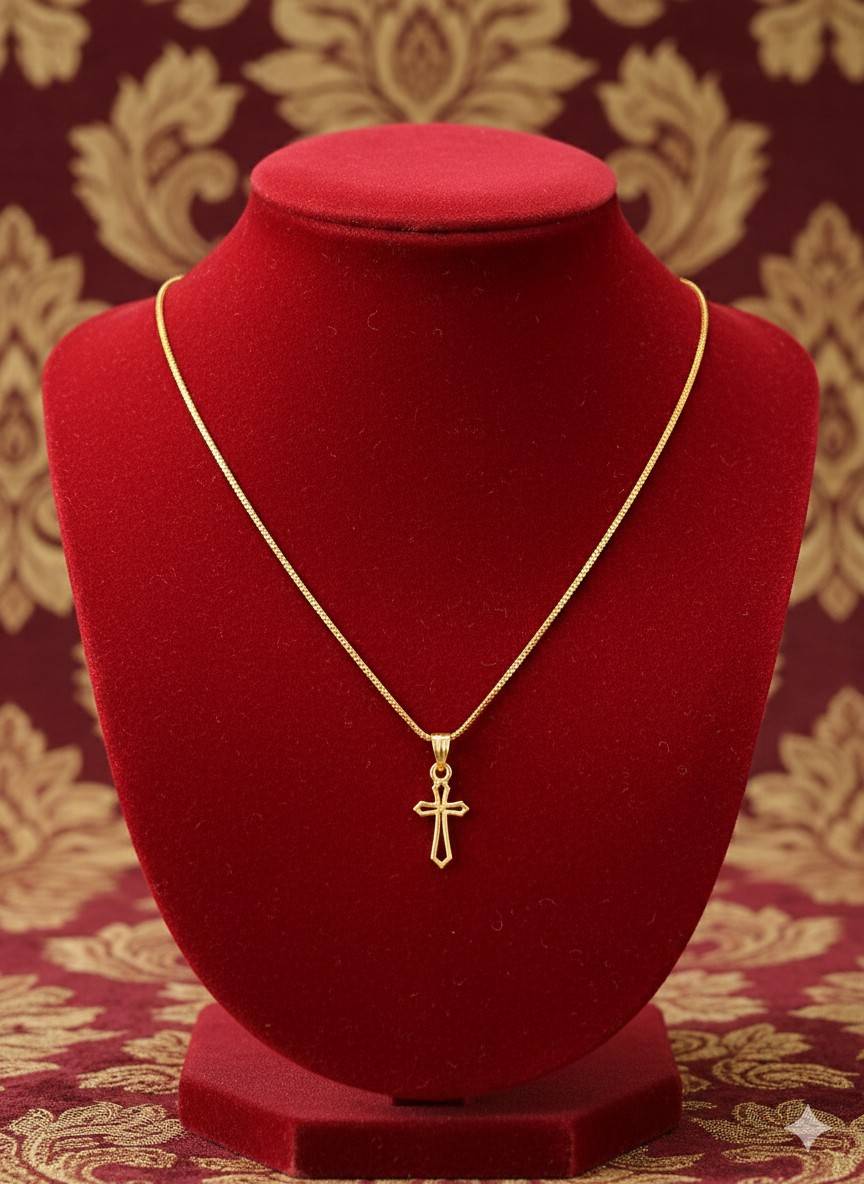 17648449499211 Cross Pendent Short Chain - Image 1