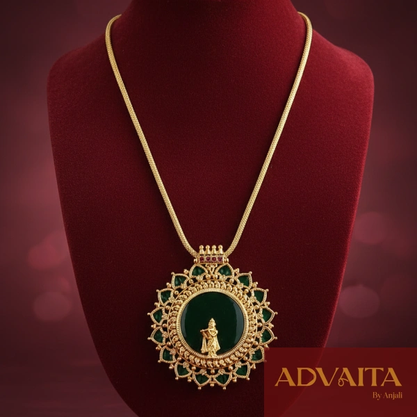 Premium Big Sized Lord Krishna Palaka Pendent Chain