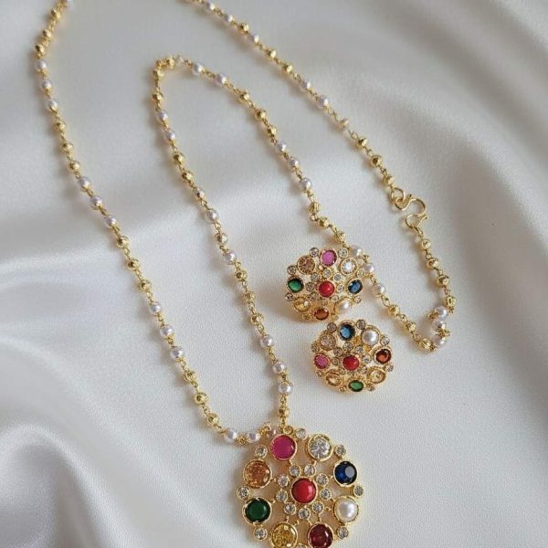 Navaratna Pendent Chain Set