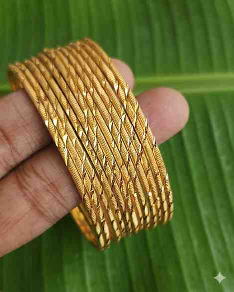 Goldlookalike Design Bangles (1pair)