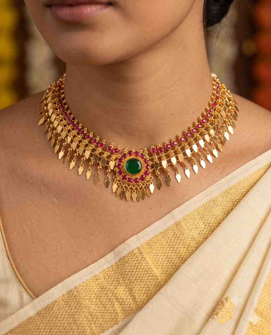 1789041266037-50kb Goldlookalike Palaka Elakkathali Necklace - Image 1