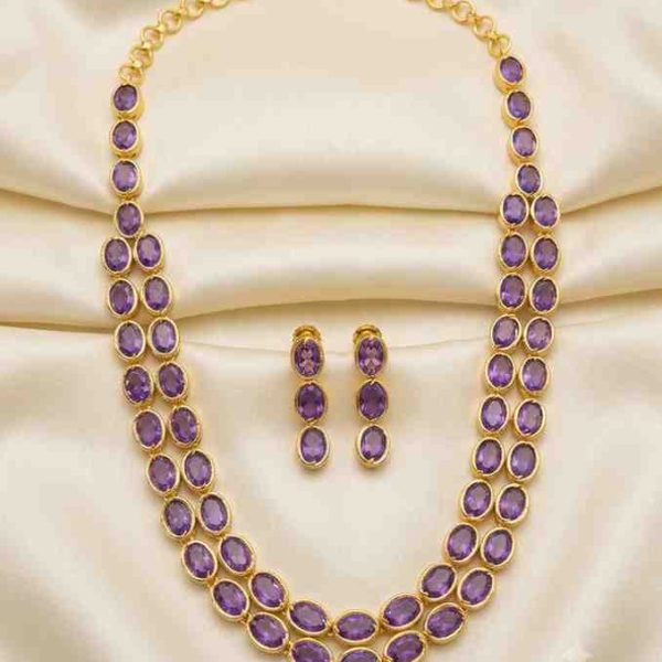 Two Layer Lavender Necklace Set