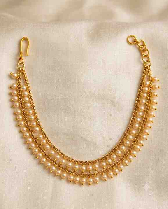 1784828253566 Two Pearl Layer Ear Chain (Matti) - Image 1