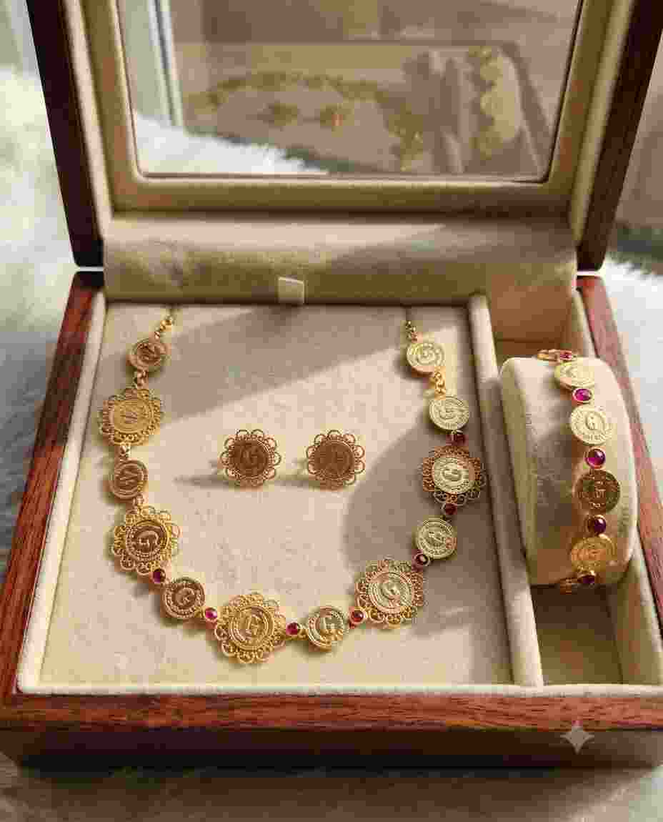 178892864519-24kb Non-Idol Coin Necklace Combo - Image 1